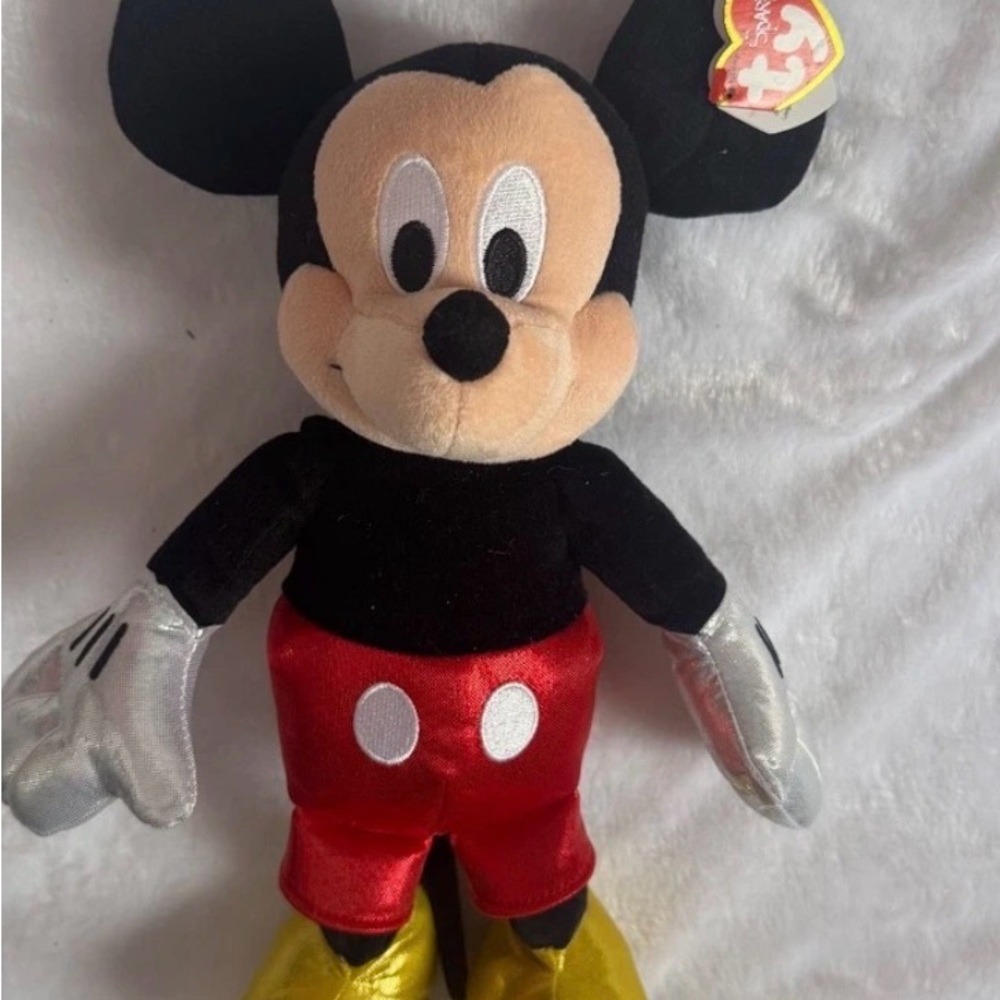 Disney Mickey Mouse Plush - Black, Red, Yellow & Silver